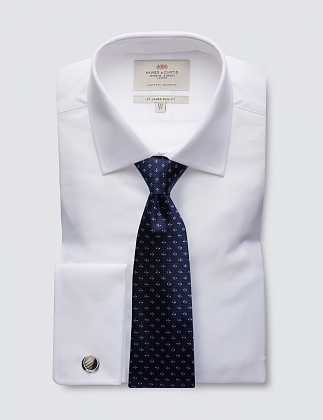 2Картинка Рубашка Hawes & Curtis Plain White Slim Fit Shirt Double Cuff